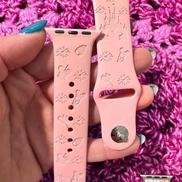 Disney Apple Watch Bands Minnie Mouse Orange Bird Castle & Snacks - Picture 2 of 7